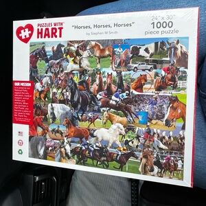 NEW. Puzzles With HART "Horses, Horses, Horses" 24" x 30" 1000 Piece Puzzle